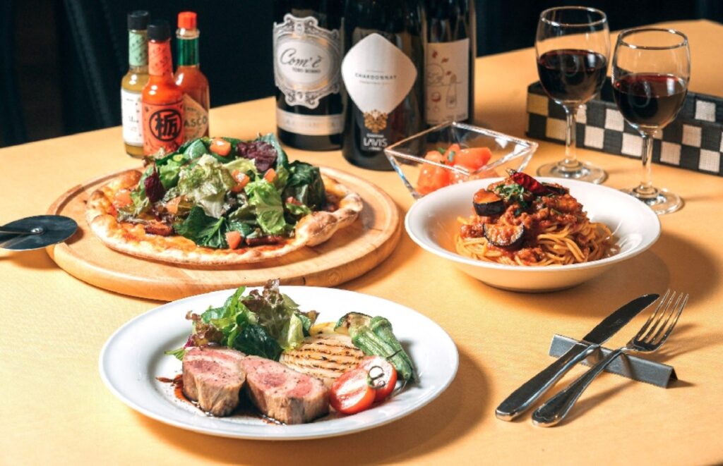 ディナーのコース料理の一例