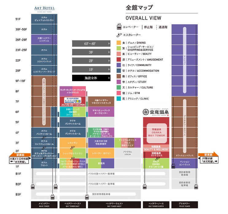ベイタワー全館マップ