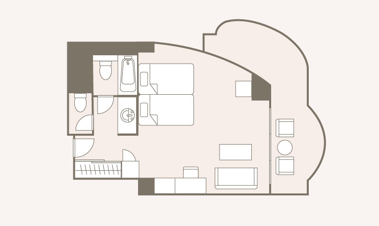 デラックスツインAの間取り
