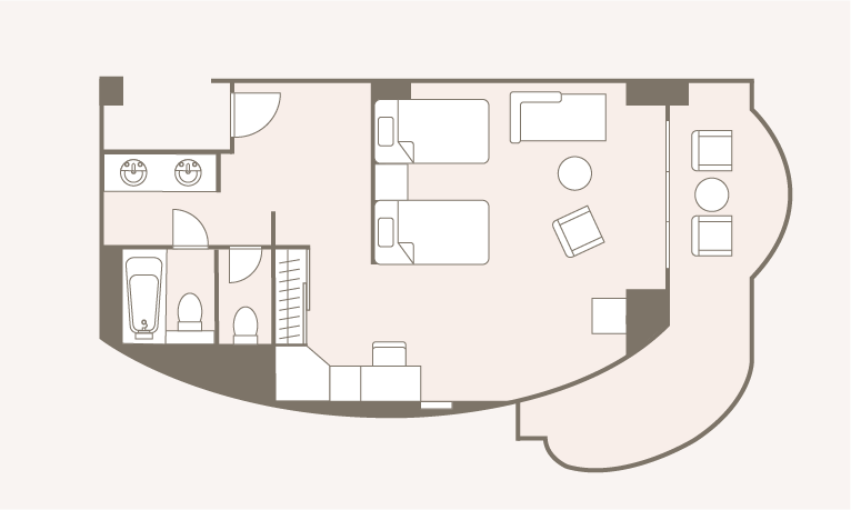 デラックスツインBの間取り