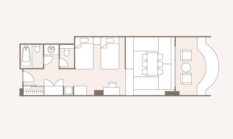 デラックス和洋ツイン"畳"の間取り