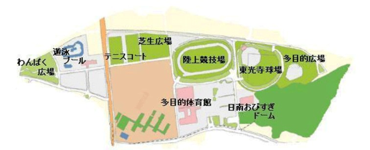 日南総合運動公園案内図