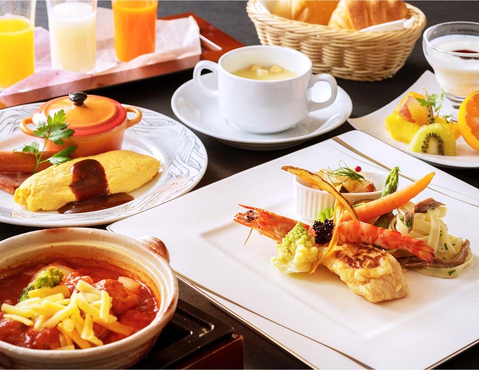 浜千鳥の湯海舟　朝食　洋プレート