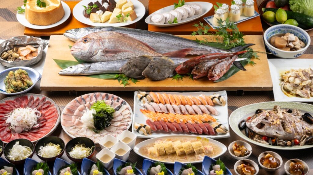 さかなビュッフェの一例