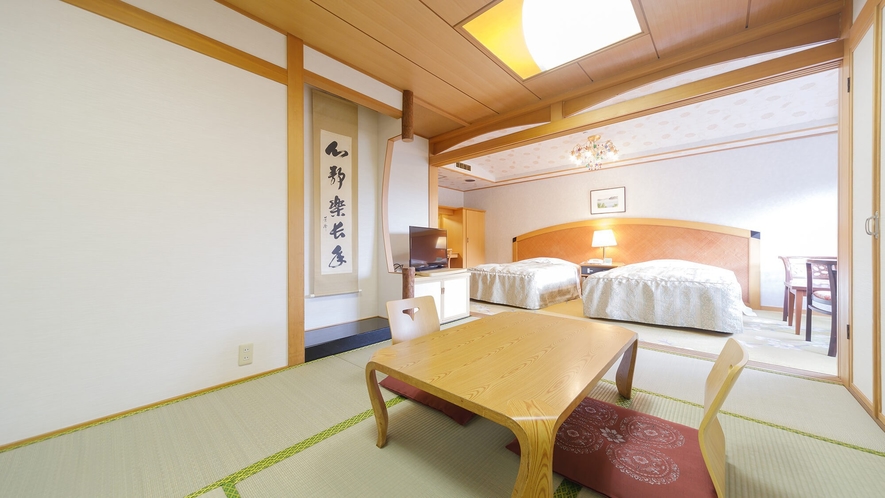 本館和洋室6畳+ベッド2台