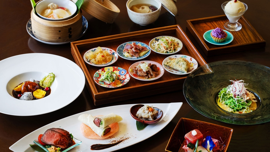 フサキビーチリゾート ホテル＆ヴィラズ 琉球新天地 夕食の1例